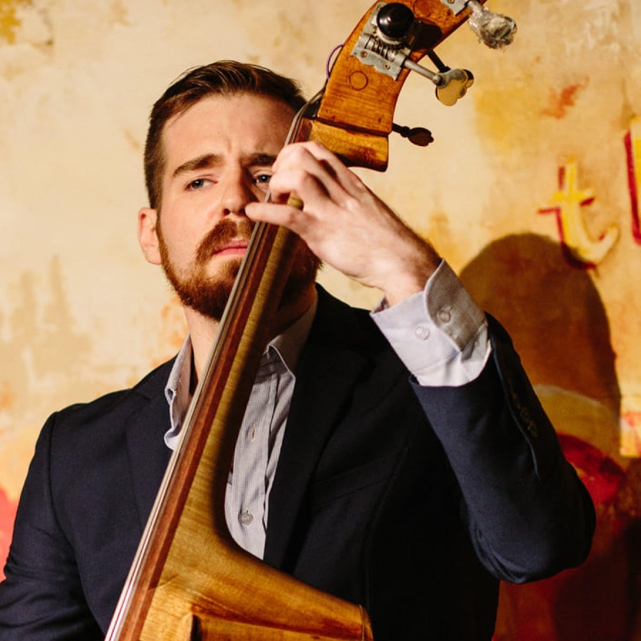 Alex Claffy playing Bass at The Django