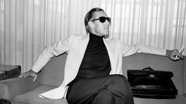 A black and white image of the fashion designer Halston, captured by Dustin Pittman