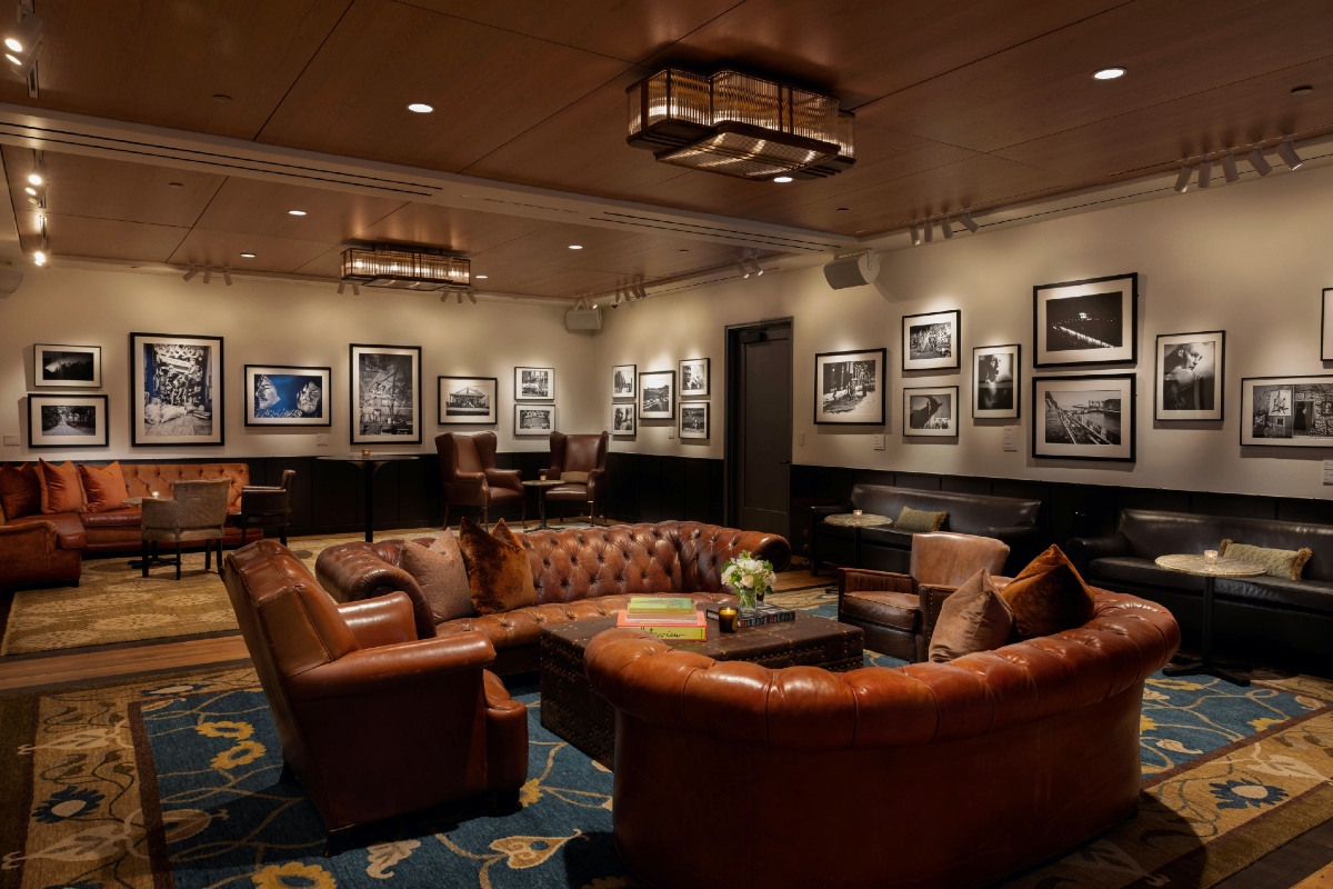 Art Gallery event space setup with couches and lounge furniture.