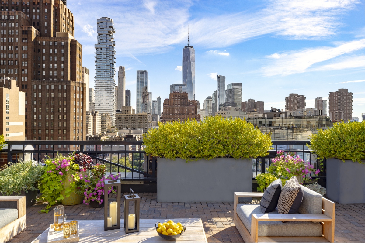 View from the rooftop terrace of Soho Grand Hotel.