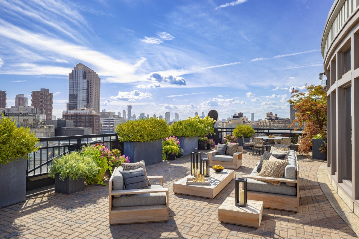 View from the rooftop terrace of Soho Grand Hotel.