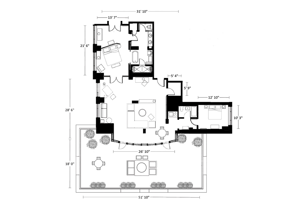 loft north floor plan