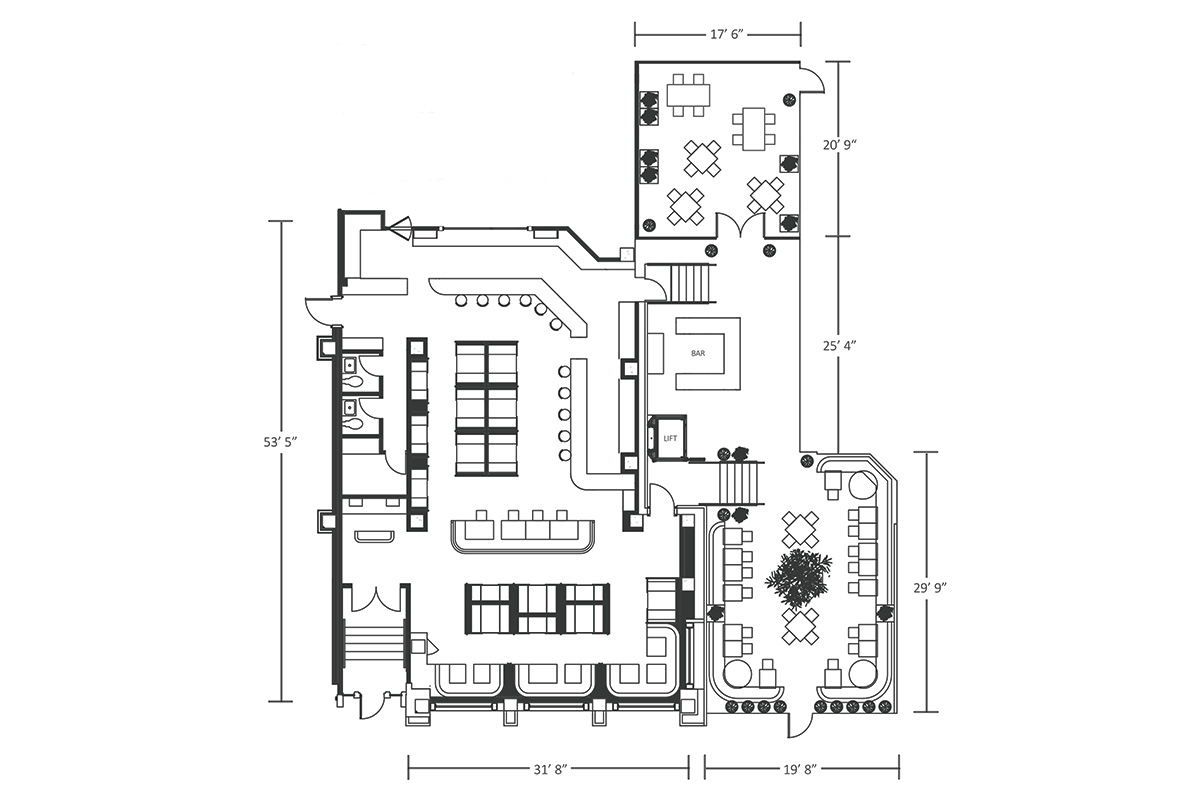 soho diner floor plan