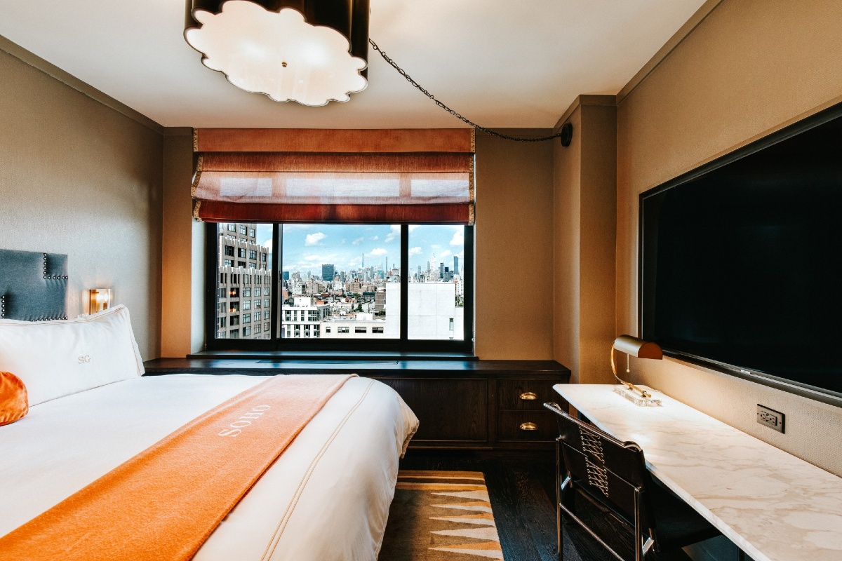 Guest room at Soho Grand Hotel.