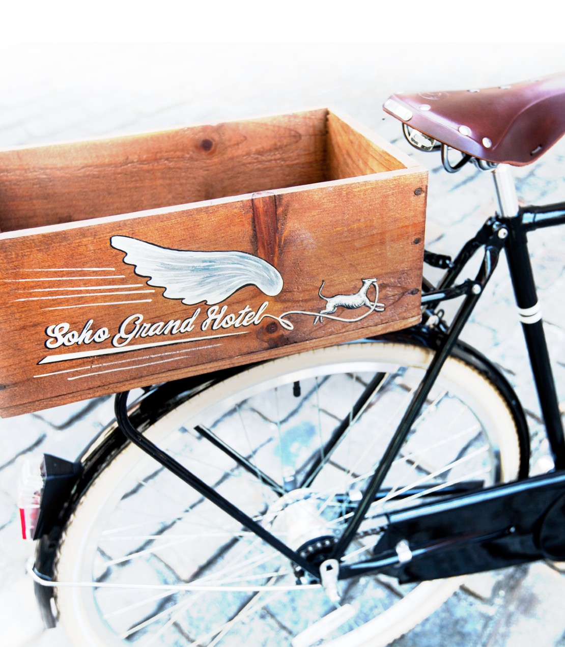 Bicycle parked outside Soho Grand Hotel New York for Park & Ride offer, highlighting easy city access.