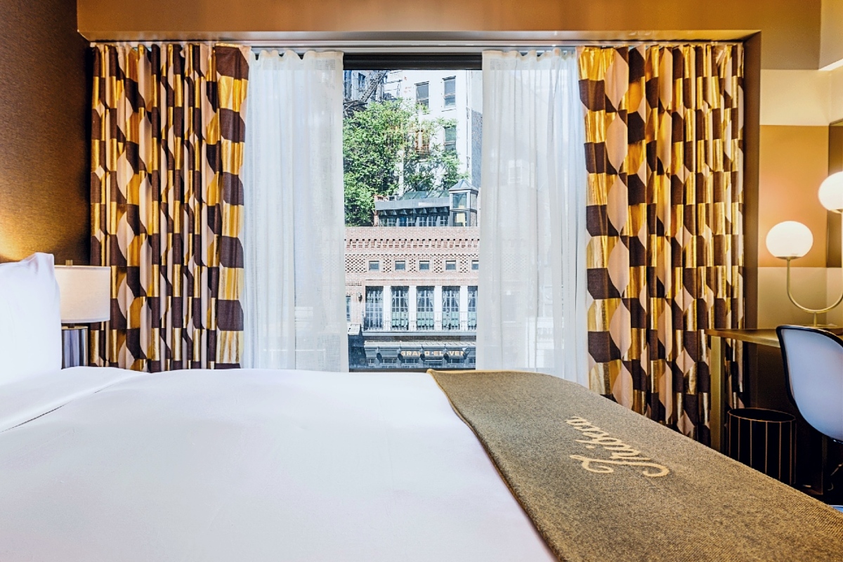 TriBeCa neighborhood views from The Roxy Hotel's Deluxe King Room.