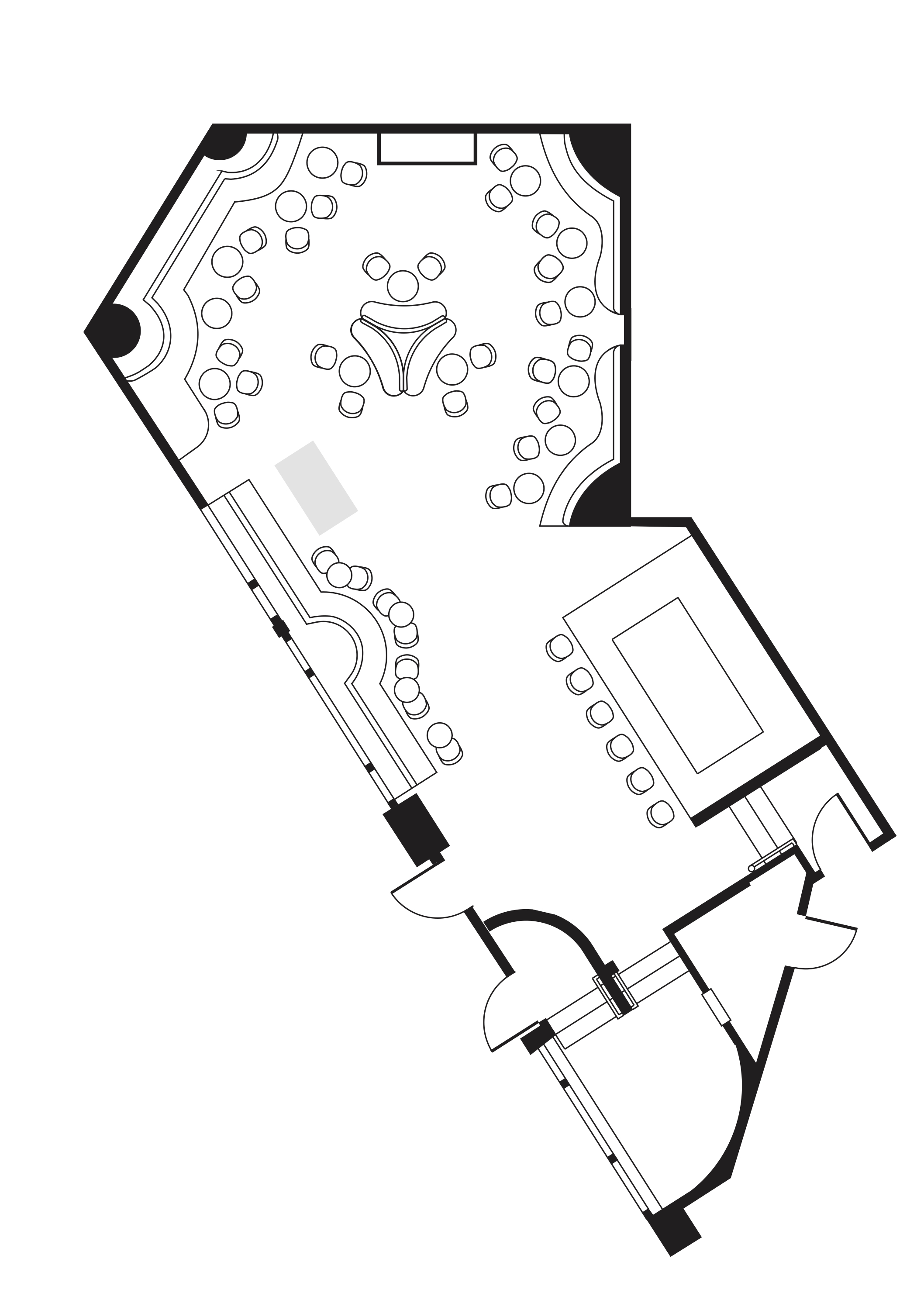 floor plan of paul's cocktail lounge